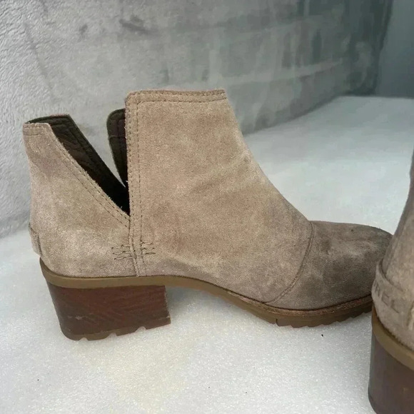 Sorel Women's Cate Cut Out Bootie Waterproof Ankle Boot Ash Brown Sz 8 - Picture 2 of 11